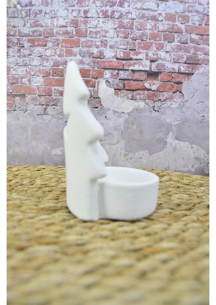 Çam Ağacı Şeklinde Dekoratif Tealight Mumluk Tek Yıldızlı Yıldızlı Taş Tozu Beton Seramik Görünümlü fiyatları