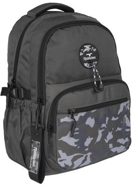 5 Bölmeli Su Itici Kumaş Kamuflaj Desen Ortaokul-Lise Çantası 21SYG40