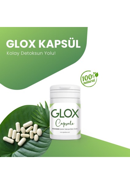 Glox Cap Bromelain Içeren Enerji Veren 30 Günlük Kullanım modelleri