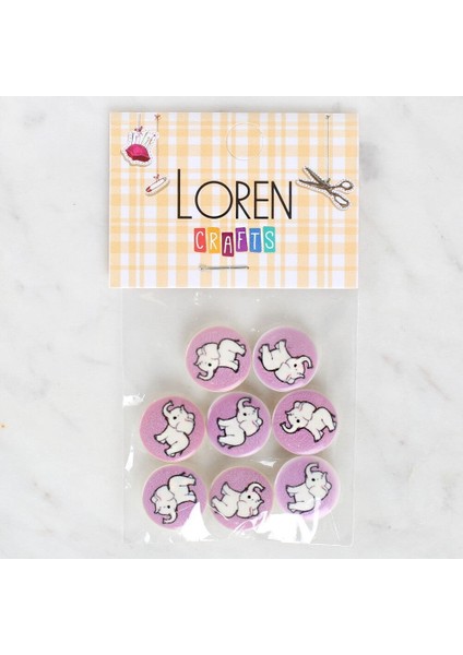 Loren Crafts 8'li Fil Düğme - 1040