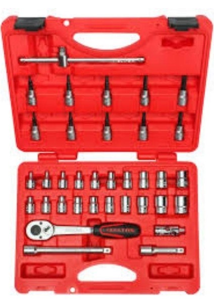 Izeltaş 3/8 Inç Altı Köşe Lokma Anahtar ve Lokmali Allen Set 35 Parça - 14000005135