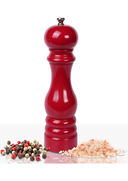 Glıos Kırmızı Ahşap Tuz ve Karabiber El Değirmeni Öğütücü Grinder 22 cm fiyatları