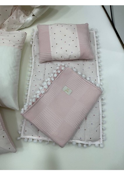 Pembe Çok Amaçlı Babynest , Puset Örtüsü ve Minderi , Alt Açma ve Battaniye, Nevresim Takımı 15'li Set