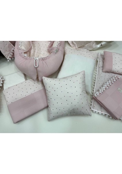 Pembe Çok Amaçlı Babynest , Puset Örtüsü ve Minderi , Alt Açma ve Battaniye, Nevresim Takımı 15'li Set