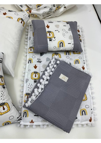 Gri Çok Amaçlı Babynest , Puset Örtüsü ve Minderi , Alt Açma ve Battaniye, Nevresim Takımı 15'li Set
