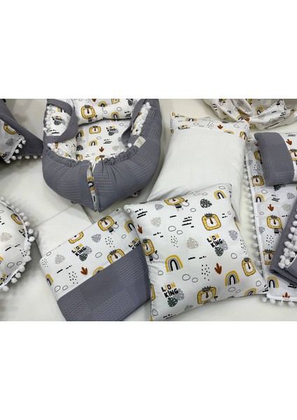 Gri Çok Amaçlı Babynest , Puset Örtüsü ve Minderi , Alt Açma ve Battaniye, Nevresim Takımı 15'li Set