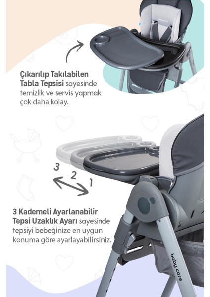 Baby Care BC511 Flex Plus Mama Sandalyesi Antrasit fiyatları