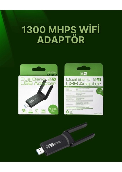 USB 3.0 Wireless Adaptör – 2.4ghz & 5ghz Destekli