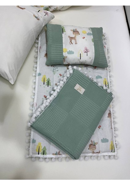 Yeşil Çok Amaçlı Babynest , Puset Örtüsü ve Minderi , Alt Açma ve Battaniye, Nevresim Takımı 15'li Set indirimleri