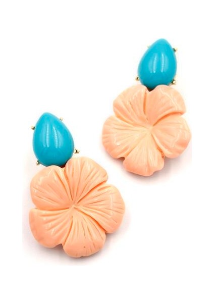 Çiçek Küpe - Somon