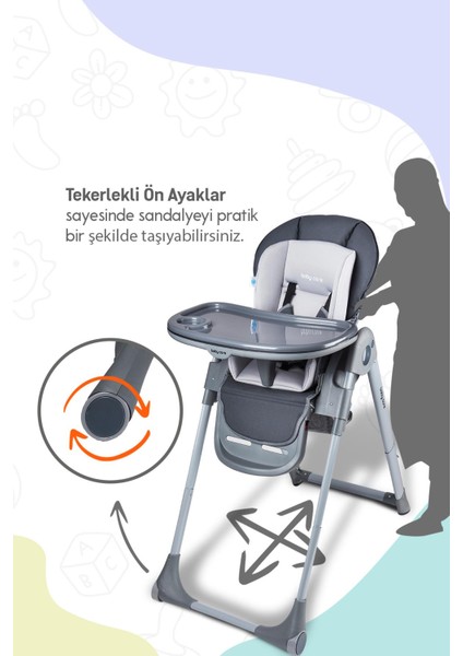 Baby Care BC511 Flex Plus Mama Sandalyesi Gri modelleri