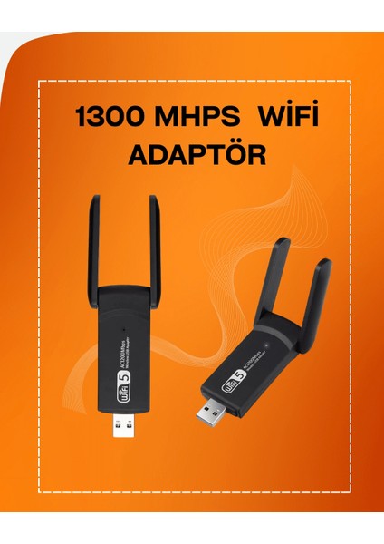 Tak-Çalıştır Özellikli Çift Bant Wifi Adaptör – 1200 Mbps