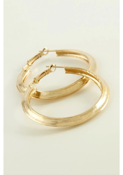 Oval Halka Küpe 4 cm