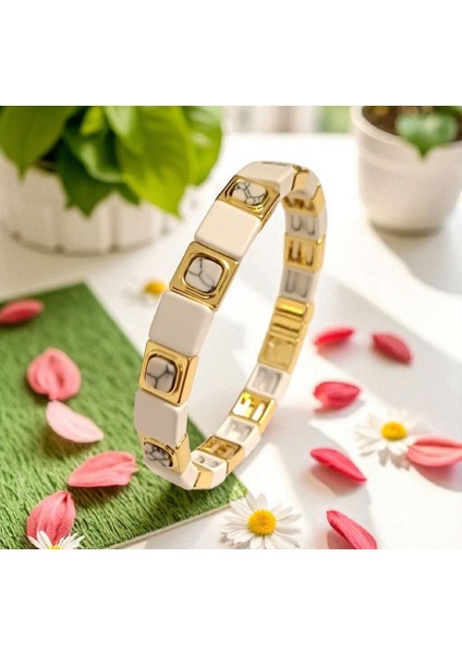 Kadın Porselen Lastik Misina Bileklik