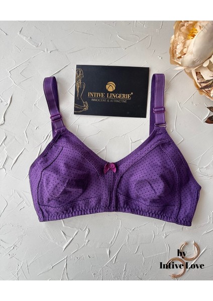 Liza Puantiye Desenli Pamuklu Penye Kalın Askılı Toparlayıcı Balensiz Desteksiz Rahat Sütyen fiyatları