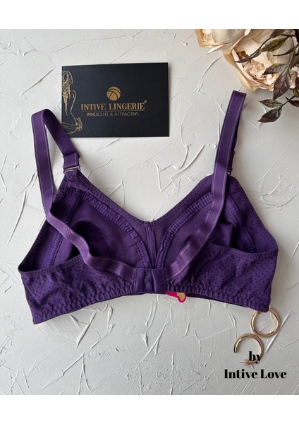 Liza Puantiye Desenli Pamuklu Penye Kalın Askılı Toparlayıcı Balensiz Desteksiz Rahat Sütyen fırsatları