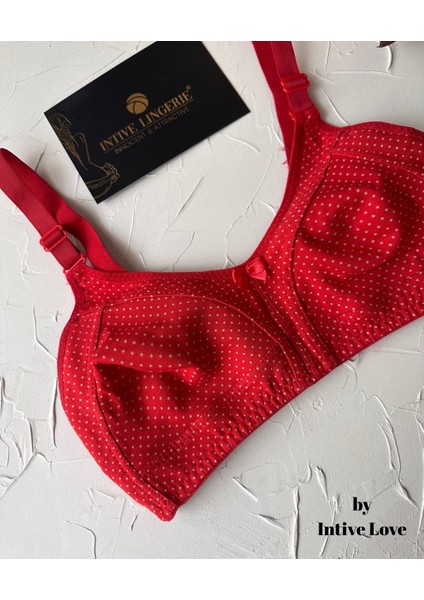 Liza Puantiye Desenli Pamuklu Penye Kalın Askılı Toparlayıcı Balensiz Desteksiz Rahat Sütyen fiyatları