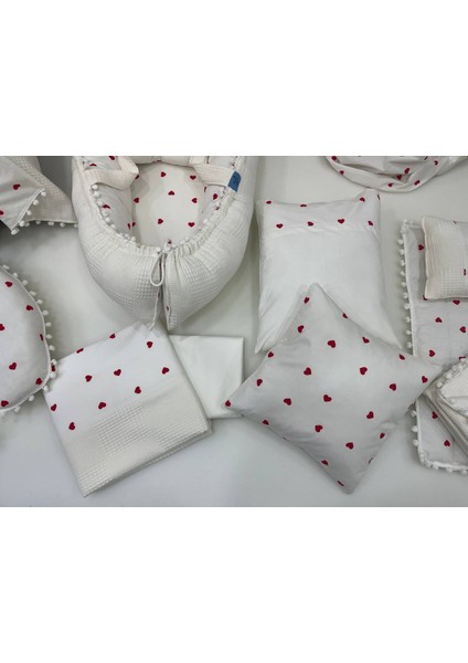 Krem Çok Amaçlı Babynest , Puset Örtüsü ve Minderi , Alt Açma ve Battaniye, Nevresim Takımı 15'li Set