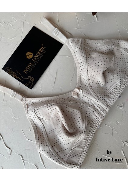 Liza Puantiye Desenli Pamuklu Penye Kalın Askılı Toparlayıcı Balensiz Desteksiz Rahat Sütyen fiyatları