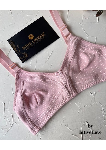 Liza Puantiye Desenli Pamuklu Penye Kalın Askılı Toparlayıcı Balensiz Desteksiz Rahat Sütyen fiyatları