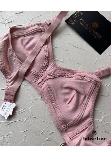 Liza Puantiye Desenli Pamuklu Penye Kalın Askılı Toparlayıcı Balensiz Desteksiz Rahat Sütyen indirimleri