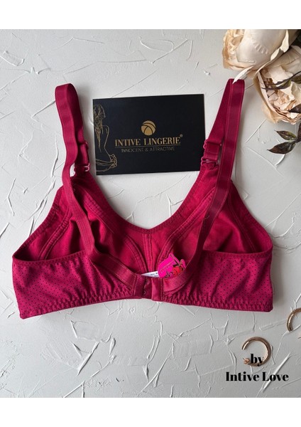 Liza Puantiye Desenli Pamuklu Penye Kalın Askılı Toparlayıcı Balensiz Desteksiz Rahat Sütyen modelleri