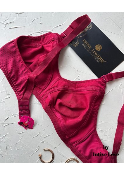 Liza Puantiye Desenli Pamuklu Penye Kalın Askılı Toparlayıcı Balensiz Desteksiz Rahat Sütyen indirimleri