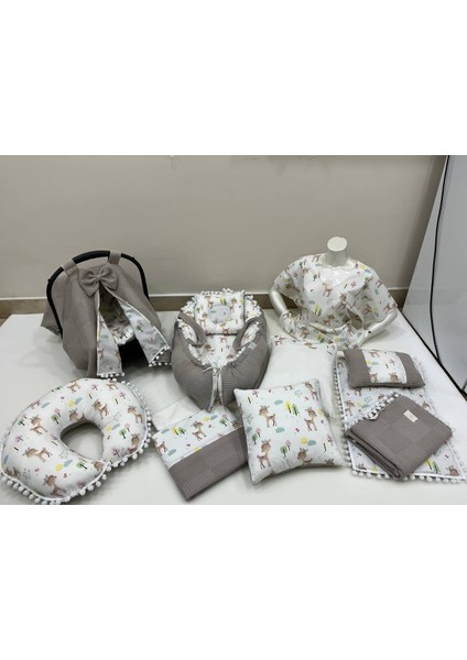 Kahverengi Çok Amaçlı Babynest , Puset Örtüsü ve Minderi , Alt Açma ve Battaniye, Nevresim Takımı 15'li Set fiyatları
