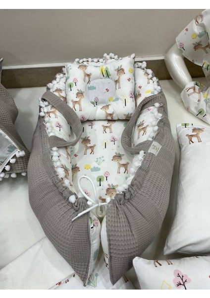 Kahverengi Çok Amaçlı Babynest , Puset Örtüsü ve Minderi , Alt Açma ve Battaniye, Nevresim Takımı 15'li Set fırsatları