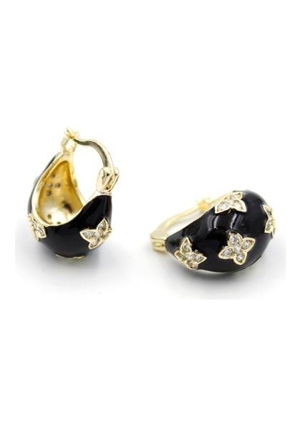 Mineli Çanta Küpe - Siyah