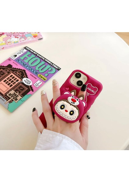 Apple iPhone 15 Pro Max Uyumlu Labubu Kılıf Standlı Yüzüklü Yumuşak Cover fiyatları
