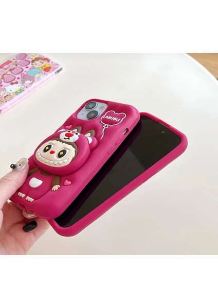 Apple iPhone 15 Pro Max Uyumlu Labubu Kılıf Standlı Yüzüklü Yumuşak Cover indirimleri