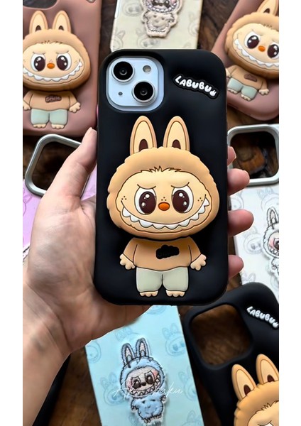 Apple iPhone 15 Uyumlu Labubu Kılıf Standlı Yüzüklü Yumuşak Cover fiyatları
