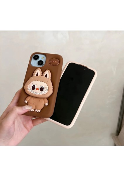 Apple iPhone 15 Uyumlu Labubu Kılıf Standlı Yüzüklü Yumuşak Cover fiyatları