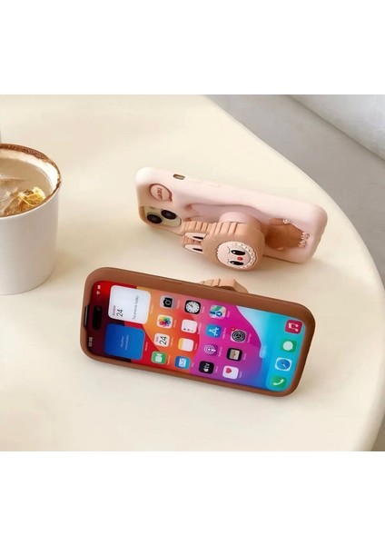 Apple iPhone 15 Uyumlu Labubu Kılıf Standlı Yüzüklü Yumuşak Cover modelleri