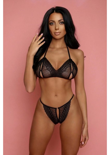Kadın Siyah Dantelli Kadın Sütyen Takımı fiyatları