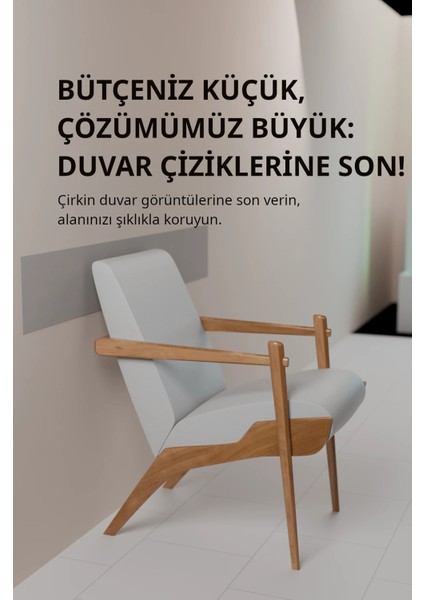 Sandalye Arkası Duvar Koruyucu açık gri 1 metre boyunda genişlik 15 cm