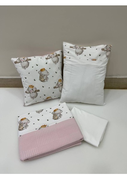 Pembe , Çocuk Çok Amaçlı Poplin ,pikeli ve Ponponsuz Nevresim Takımı 6'lı Set