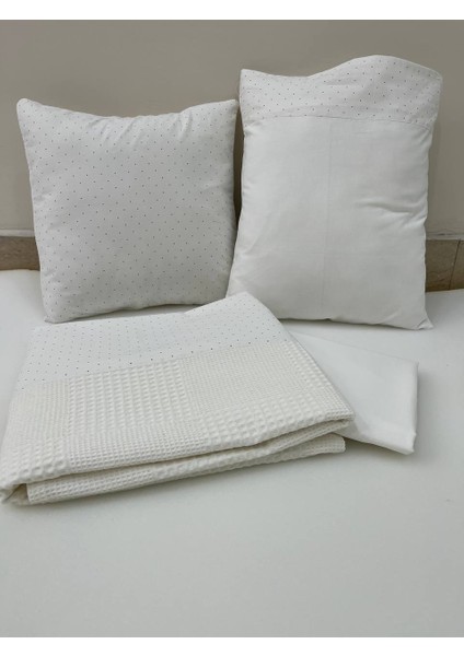 Krem , Çocuk Çok Amaçlı Poplin ,pikeli ve Ponponlu Nevresim Takımı 6'lı Set fiyatları