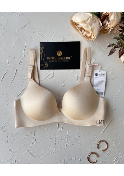 Angelina Push-Up Balensiz Dikişsiz V Yaka Ithal Kaliteli Düz Renk Iz Belli Etmez Sütyen