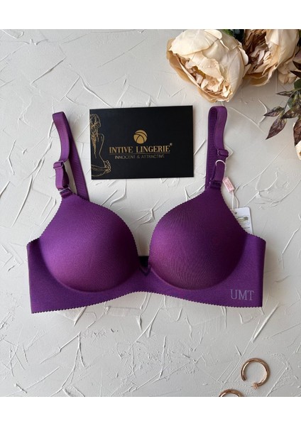 Angelina Push-Up Balensiz Dikişsiz V Yaka Ithal Kaliteli Düz Renk Iz Belli Etmez Sütyen