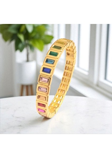 Kadın Renkli Zirkon Taşlı Bileklik