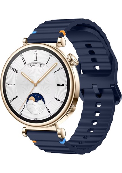Huawei Watch Gt4 41MM Ile Uyumlu Dalga Desenli Tokalı Yumusaş Soft Silikon Kordon
