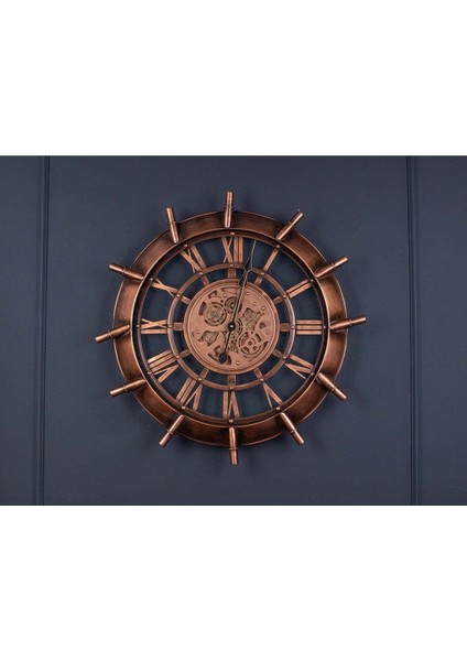 Nauticron Metal Çarklı Duvar Saati 70 cm