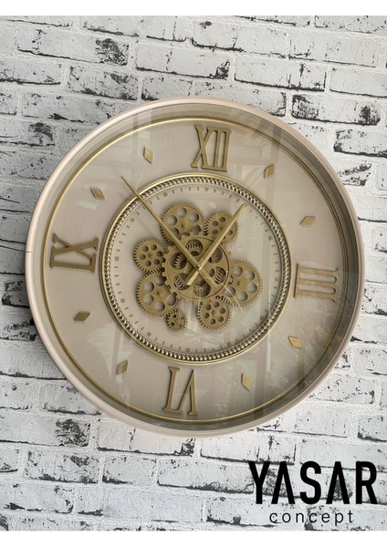 Diale Metal Çarklı Duvar Saati 55 cm