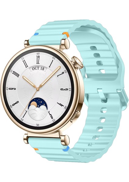 Huawei Watch Gt4 41MM Ile Uyumlu Dalga Desenli Tokalı Yumusaş Soft Silikon Kordon