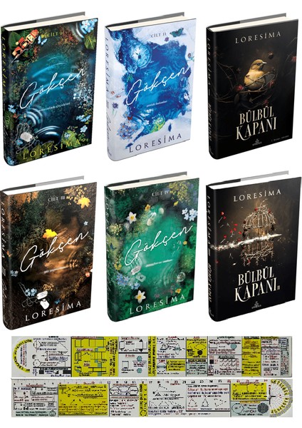 Loresima 6 Kitap Set / Gökçen 1-2-3-4 / Bülbül Kapanı 1-2 (Ciltli) + Mat. Öğreten Cetvel