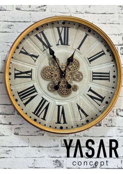 Tickvane Metal Çarklı Duvar Saati 60 cm