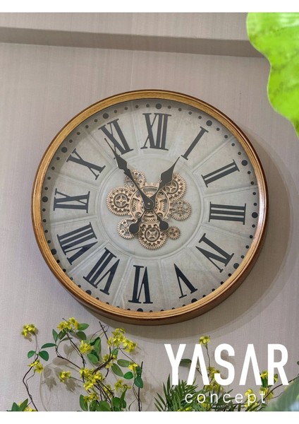 Tickvane Metal Çarklı Duvar Saati 60 cm modelleri