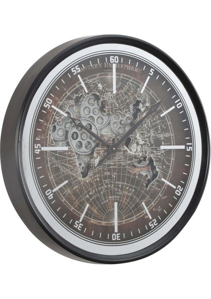 Globetime Dünya Haritalı Metal Çarklı Duvar Saati 60 cm fiyatları